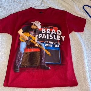 Brad paisley, small, red tee